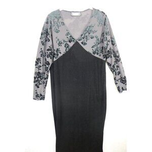 Impressions Millenium Velvet Burnout Babydoll Maxi Dress-Large-Whimsigoth